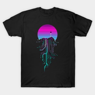 Vaporwave Mountain Sunrise T-Shirt